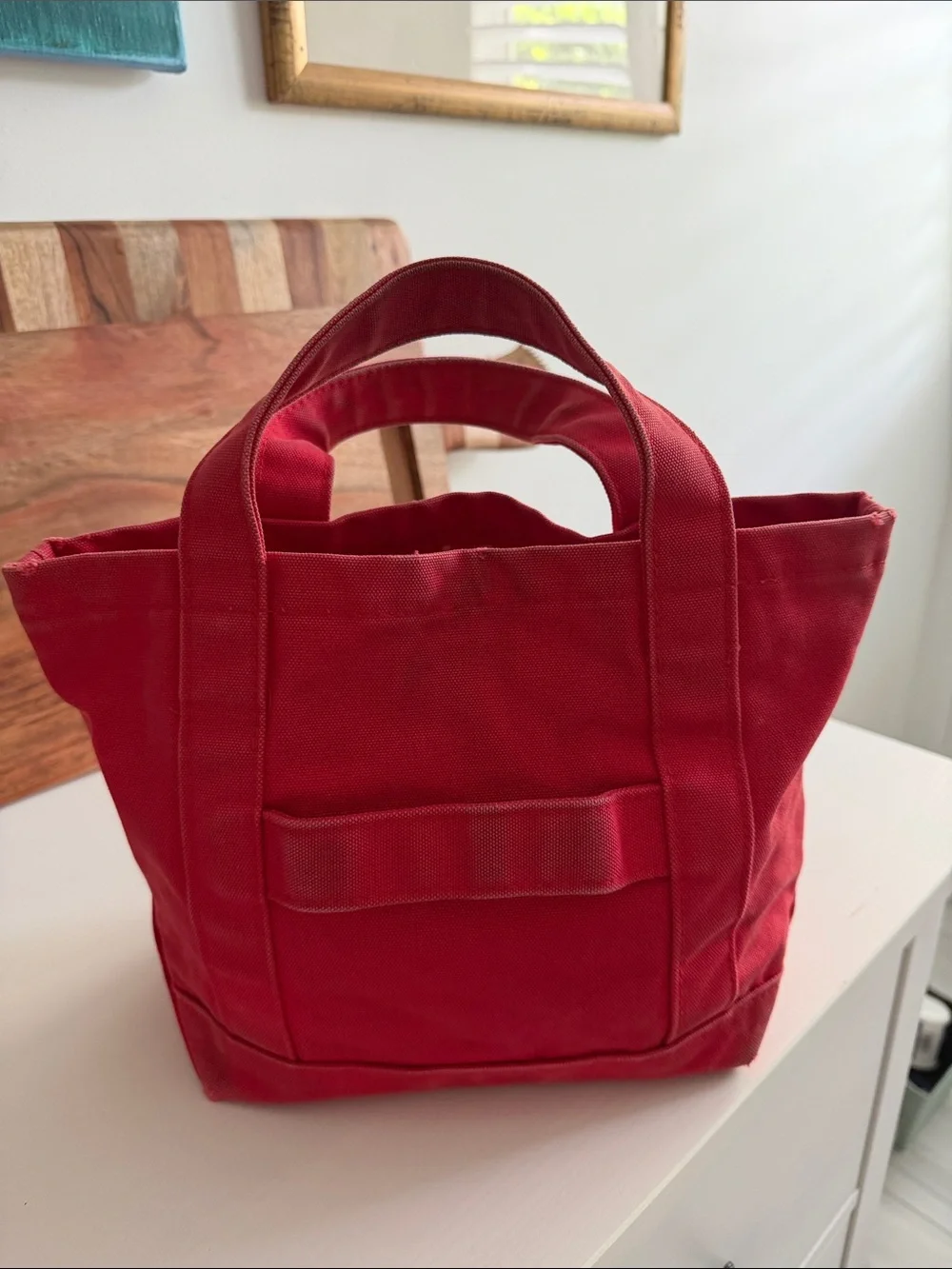 Marimekko Red Canvas Vintage Mini Tote AS IS